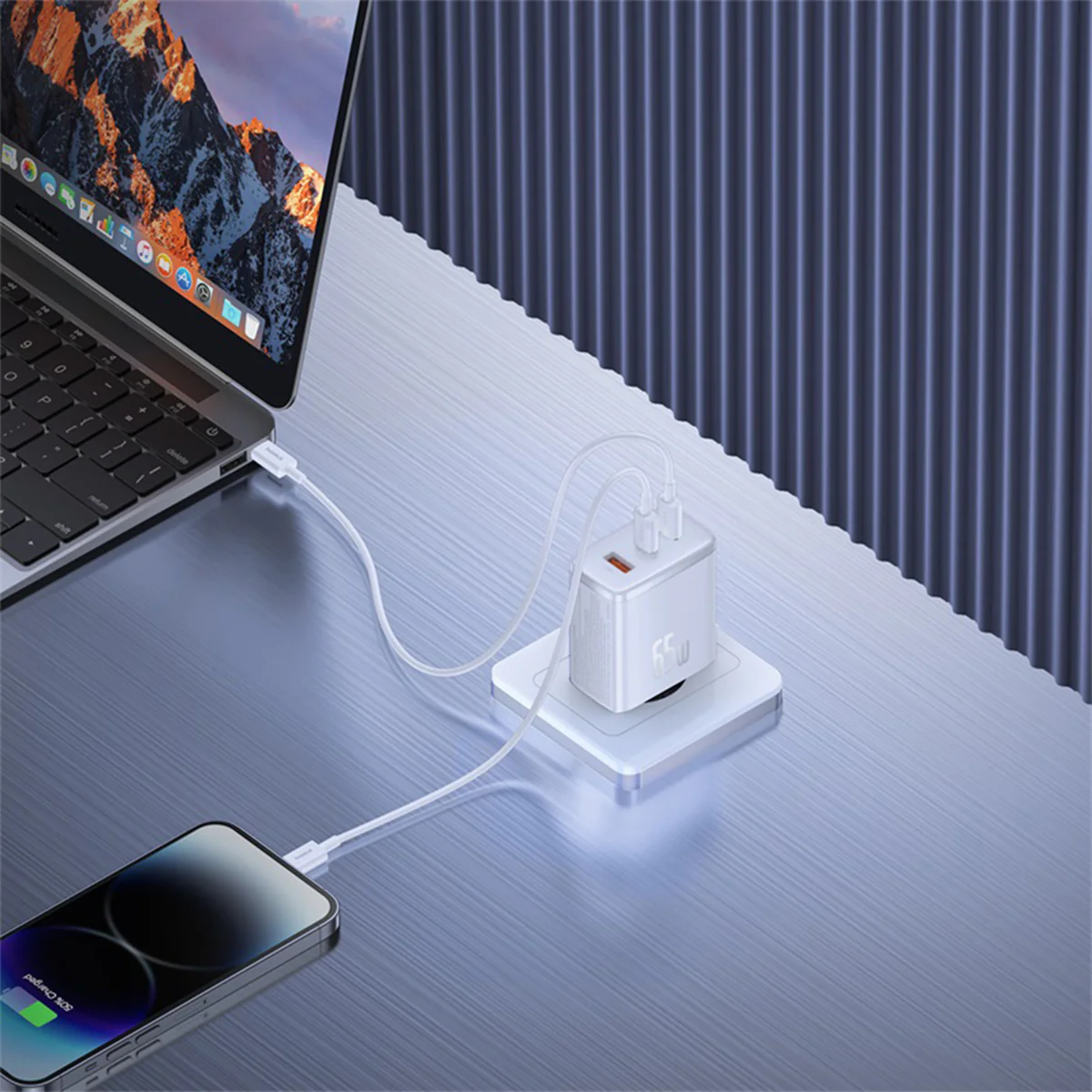 Baseus Cube Pro 3 Ports Fast Charger 65W - Image 14